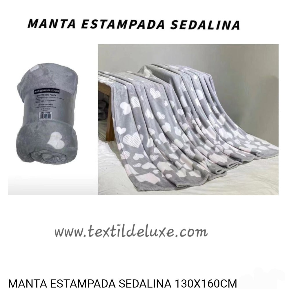 7020 Manta estampado corazones sedalina
