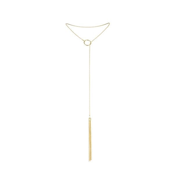 D-212777   BIJOUX - MAGNIFIQUE COLLAR METLICO CON FLECOS DORADO
